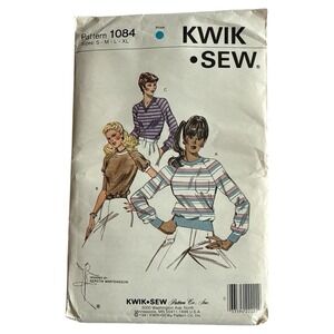 Vintage Kwik Sew Misses' T-Shirt Pattern 1084 Size S-M-L-XL New Sealed Deadstock